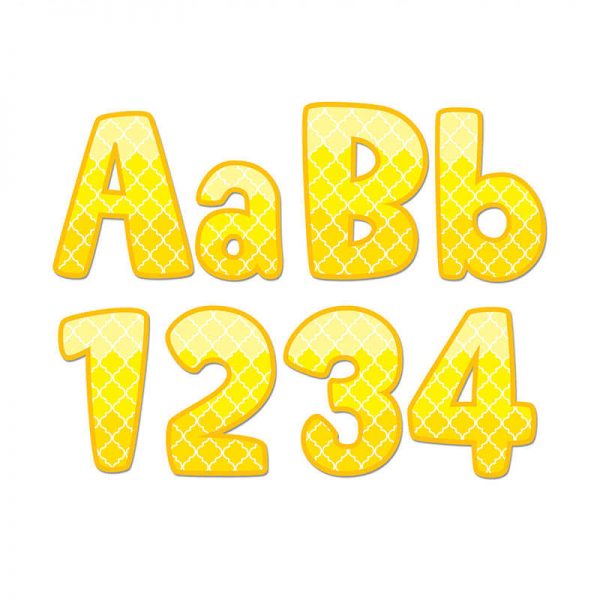CREATIVE TEACHING PRESS PAINTED PALETTE YELLOW 4IN DESIGNER LETTERS CTP0282
