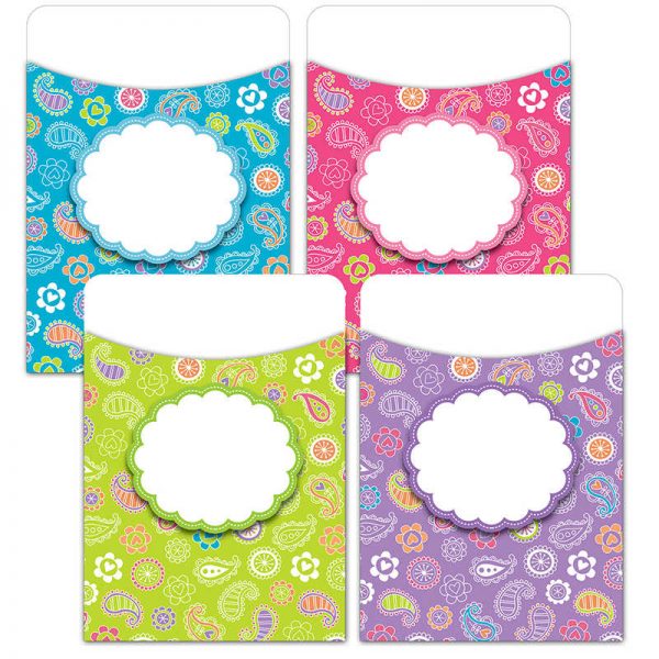 CREATIVE TEACHING PRESS PAISLEY DOODLES JUMBO LIBRARY POCKETS CTP6781
