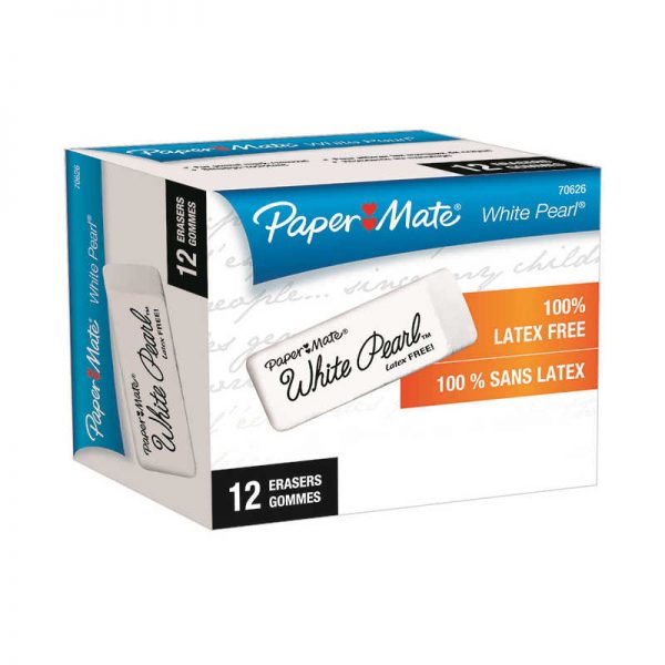 SANFORD L.P. PAPERMATE PEARL ERASERS WHITE PAP70626