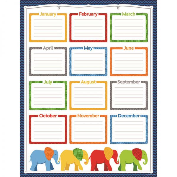 CARSON DELLOSA PARADE OF ELEPHANTS BIRTHDAY CHART CD-114203