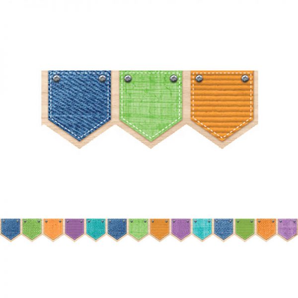 CREATIVE TEACHING PRESS PATTERNED POCKETS BORDER UPCYCLE STYLE CTP8377