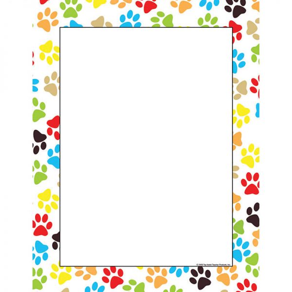 TOP NOTCH TEACHER PRODUCTS PAW PRINTS COMPUTER PAPER TOP5507