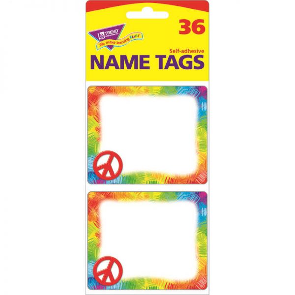 TREND ENTERPRISES INC. PEACE SIGN NAME TAGS T-68114