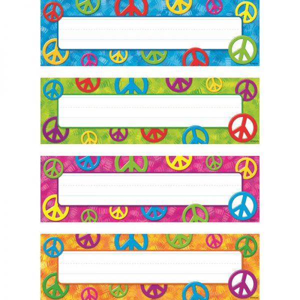 TREND ENTERPRISES INC. PEACE SIGNS DESK TOPPERS NAME PLATES VARIETY PK T-69908