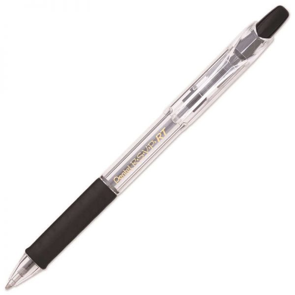 PENTEL OF AMERICA PENTEL RSVP BLK RETRACTABLE MEDIUM BALL POINT PEN PENBK93A