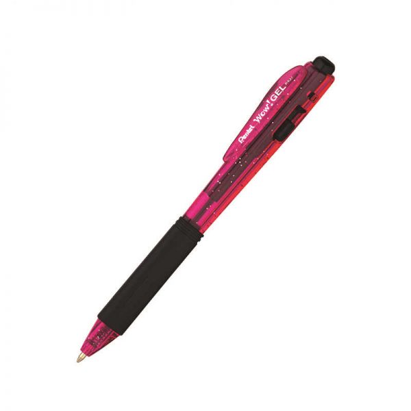 PENTEL OF AMERICA PENTEL WOW PINK GEL PEN WITH SPARKLE BARREL PENK437CRP