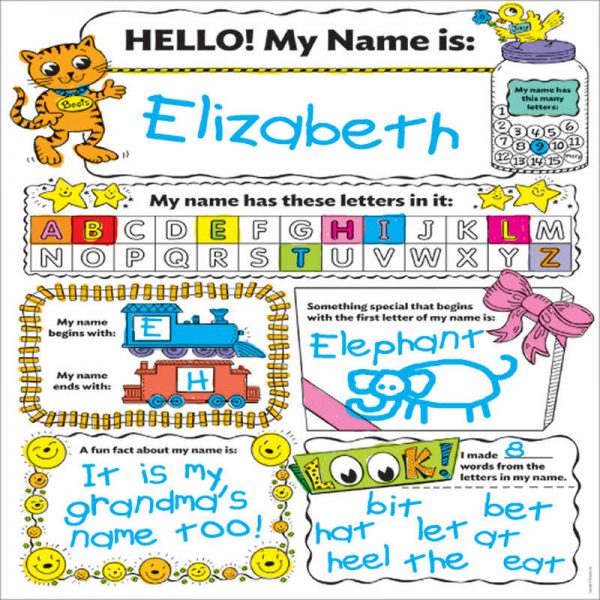 SCHOLASTIC TEACHING RESOURCES PERSONAL POSTER SET MY NAME SC-553562