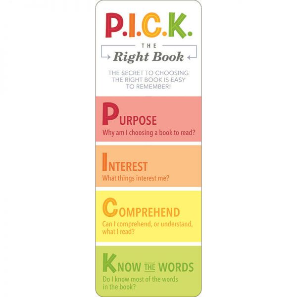 CREATIVE TEACHING PRESS P.I.C.K. THE RIGHT BOOK BOOKMARK CTP0900