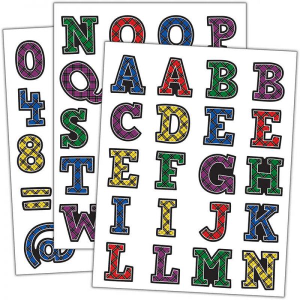 TEACHER CREATED RESOURCES PLAID ALPHABET STICKERS TCR5702