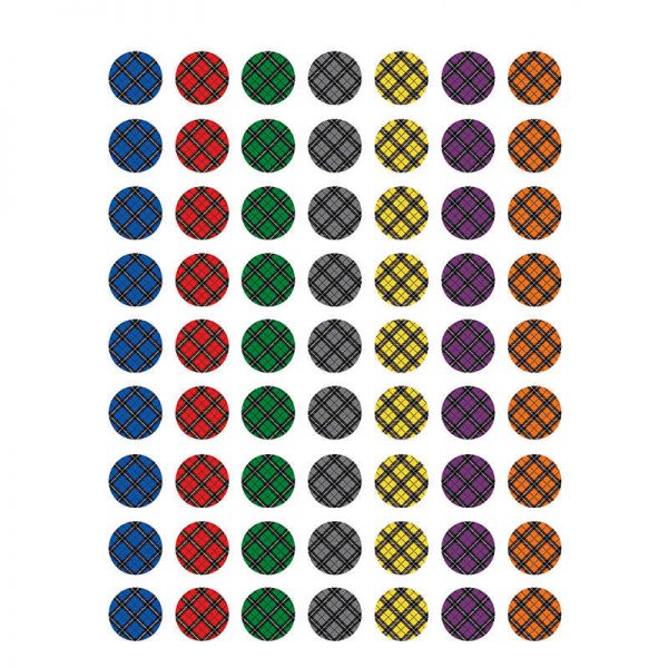 TEACHER CREATED RESOURCES PLAID MINI STICKERS TCR5698