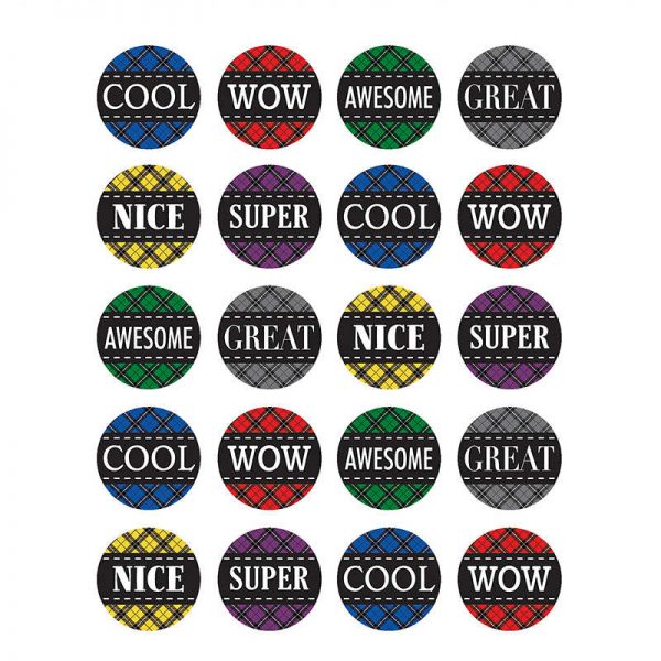 TEACHER CREATED RESOURCES PLAID STICKERS TCR5697