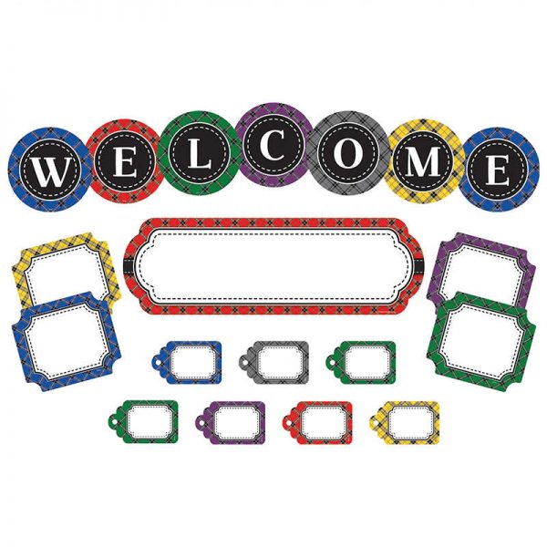 TEACHER CREATED RESOURCES PLAID WELCOME MINI BB SET TCR5437