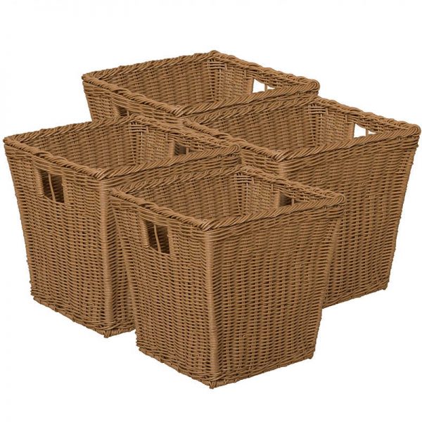 WOOD DESIGNS PLASTIC WICKER BASKET 4CT 10L X 10W X 10H WD-71904