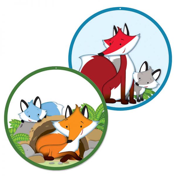 CARSON DELLOSA PLAYFUL FOXES TWO SIDED DECORATIONS GRADE PK-5 CD-188061