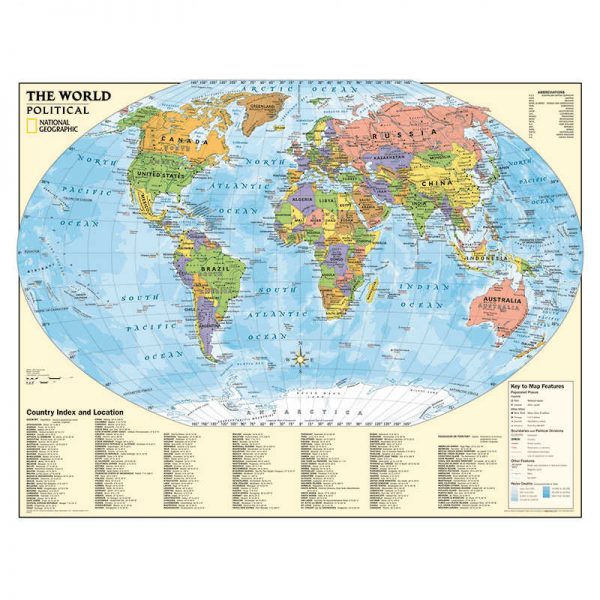 NATIONAL GEOGRAPHIC MAPS POLITICAL SERIES WORLD MAP NGMRE01020564