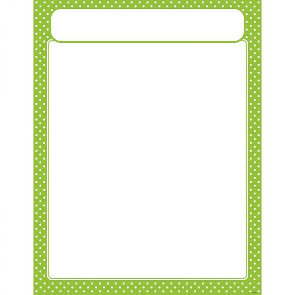 TREND ENTERPRISES INC. POLKA DOTS LIME LEARNING CHART T-38617