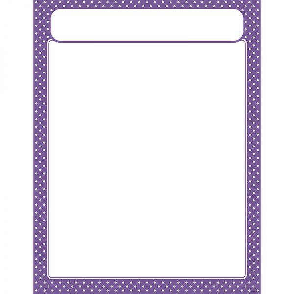 TREND ENTERPRISES INC. POLKA DOTS PURPLE LEARNING CHART T-38620