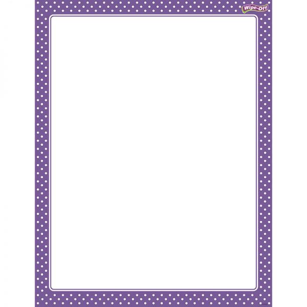 TREND ENTERPRISES INC. POLKA DOTS PURPLE WIPE OFF CHART T-27334