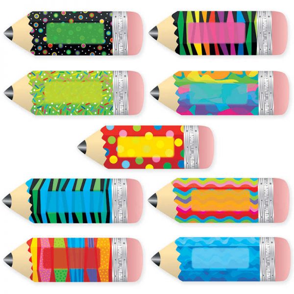 CREATIVE TEACHING PRESS POPPIN PATTERNS PENCILS 10IN DESIGNER CUT OUTS CTP7031