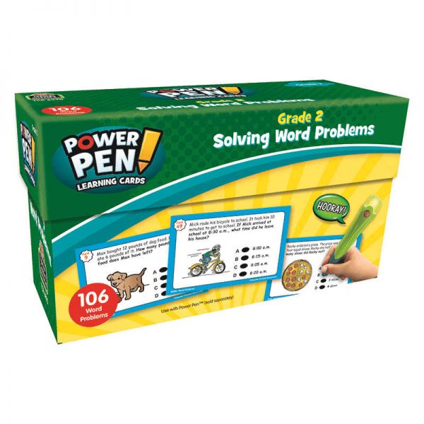 TEACHER CREATED RESOURCES POWER PEN LEARNING CARDS GRADE 2 SOLVING WORD PROBLEMS TCR6990