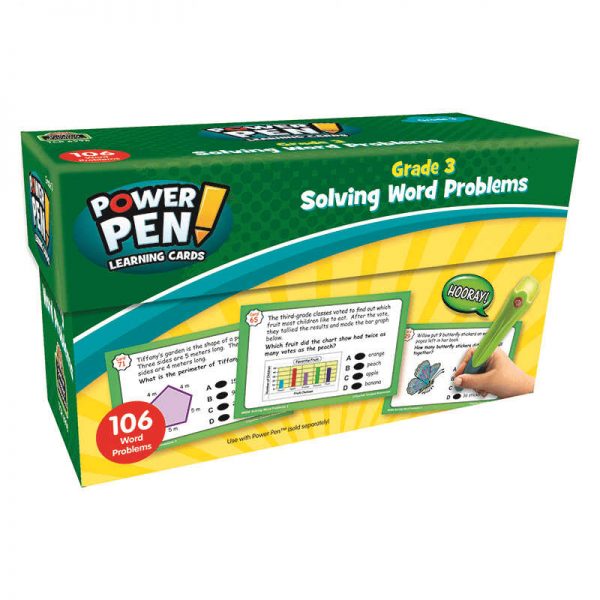 TEACHER CREATED RESOURCES POWER PEN LEARNING CARDS GRADE 3 SOLVING WORD PROBLEMS TCR6998