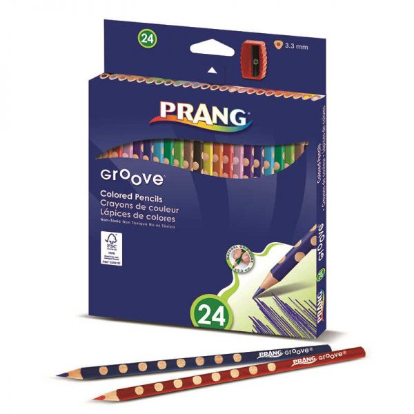 DIXON TICONDEROGA COMPANY PRANG GROOVE COLORED PENCILS 24 CT DIX28124