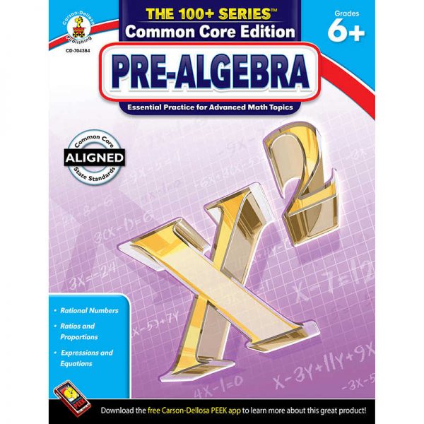 CARSON DELLOSA PRE ALGEBRA BOOK GRADES 6 & UP CD-704384