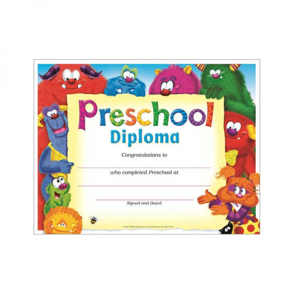 TREND ENTERPRISES INC. PRESCHOOL DIPLOMA FURRY FRIENDS T-17010
