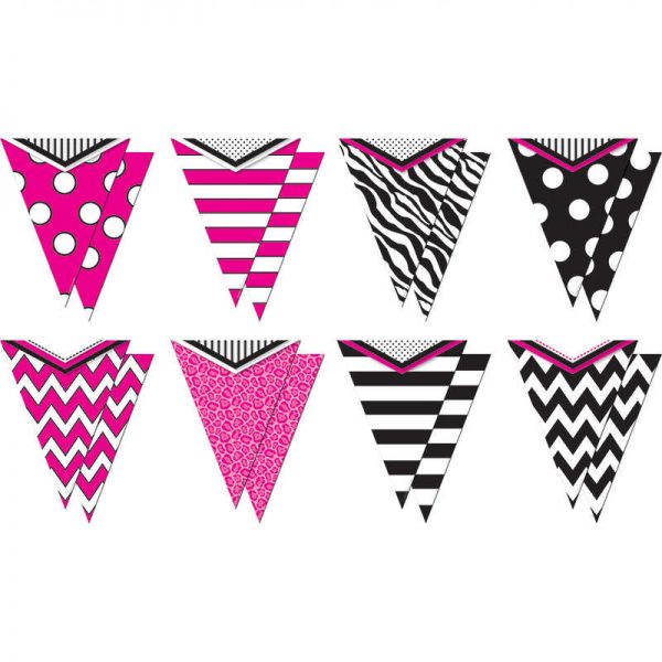 TEACHER CREATED RESOURCES PRETTY N PINK PENNANTS WITH PIZZAZZ TCR74778