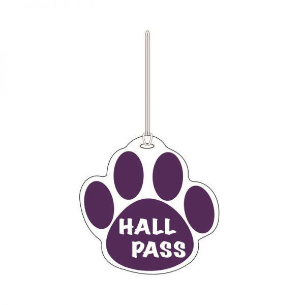 ASHLEY PRODUCTIONS PURPLE PAW HALL PASS 4 X 4 ASH10355