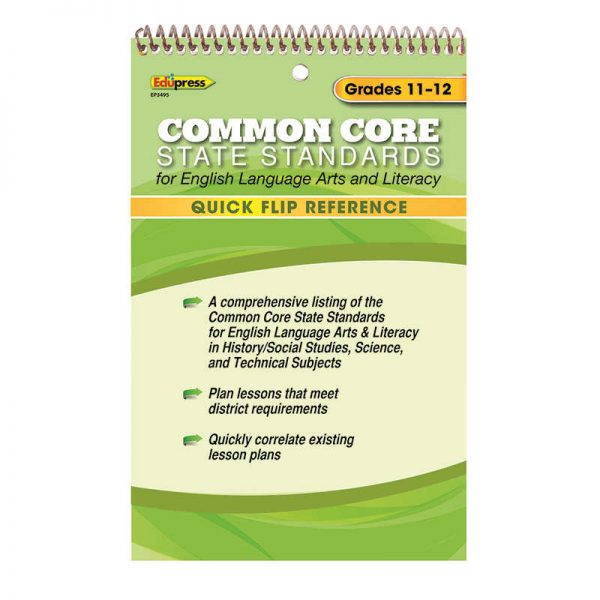 EDUPRESS QUICK FLIP REFERENCE FOR COMMON CORE STATE STANDARDS GRADE 11 - 12 EP-3495