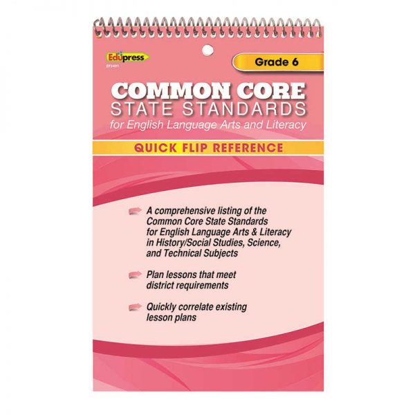 EDUPRESS QUICK FLIP REFERENCE FOR COMMON CORE STATE STANDARDS GRADE 6 EP-3491