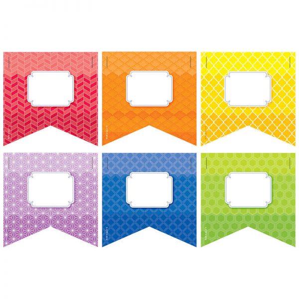 CREATIVE TEACHING PRESS RAINBOW PENNANTS 3IN CUT OUTS PAINTED PALETTE CTP0823