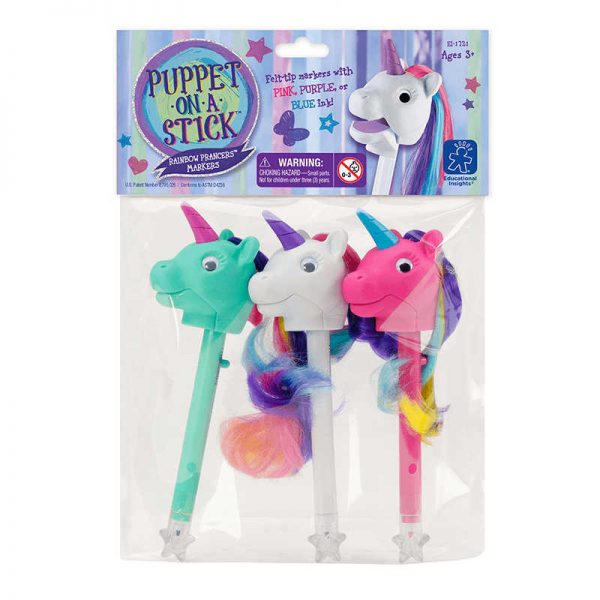 EDUCATIONAL INSIGHTS RAINBOW PRANCERS PUPPET ON A STICK MARKERS 3 PK EI-1721