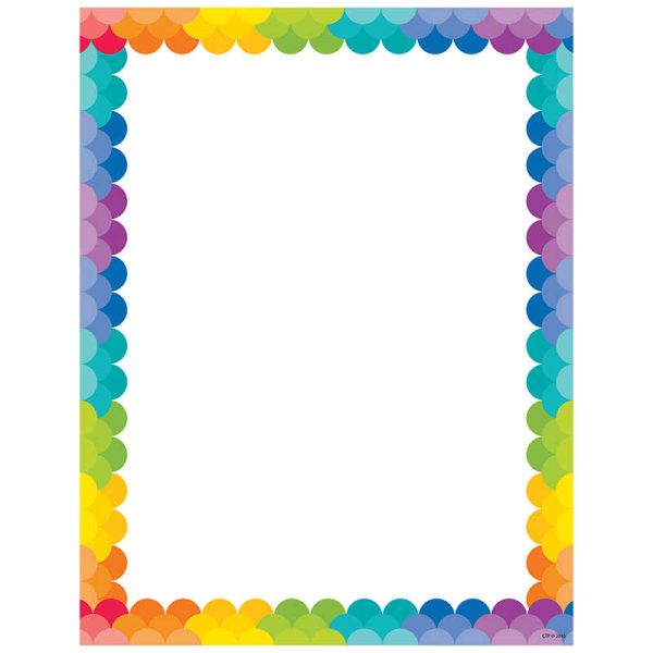 CREATIVE TEACHING PRESS RAINBOW SCALLOPS COMPUTER PAPER PAINTED PALETTE CTP1987