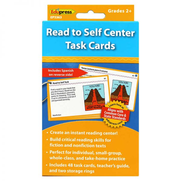 EDUPRESS READ TO SELF CENTER TASK CARDS GRADE 2 AND UP EP-3363