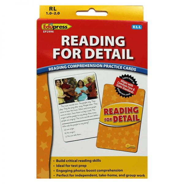 EDUPRESS READING FOR DETAIL RCPC YELLOW LEVEL EP-2996