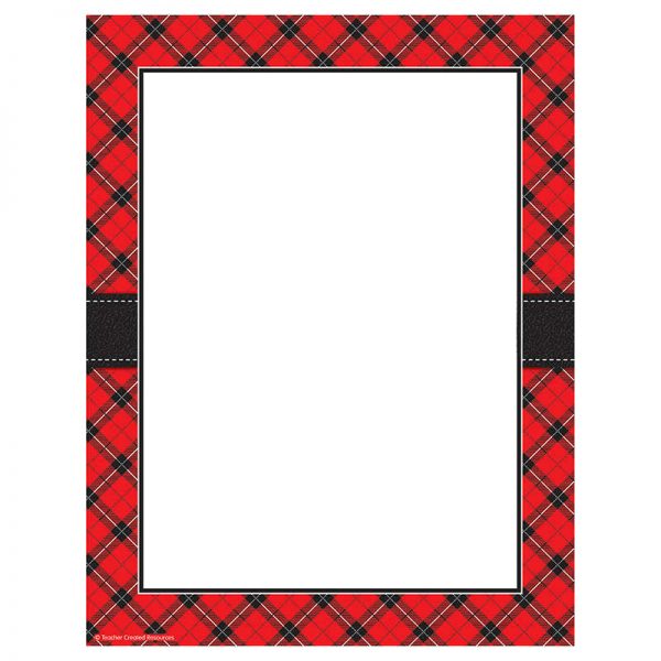 TEACHER CREATED RESOURCES RED PLAID COMPUTER PAPER TCR5695