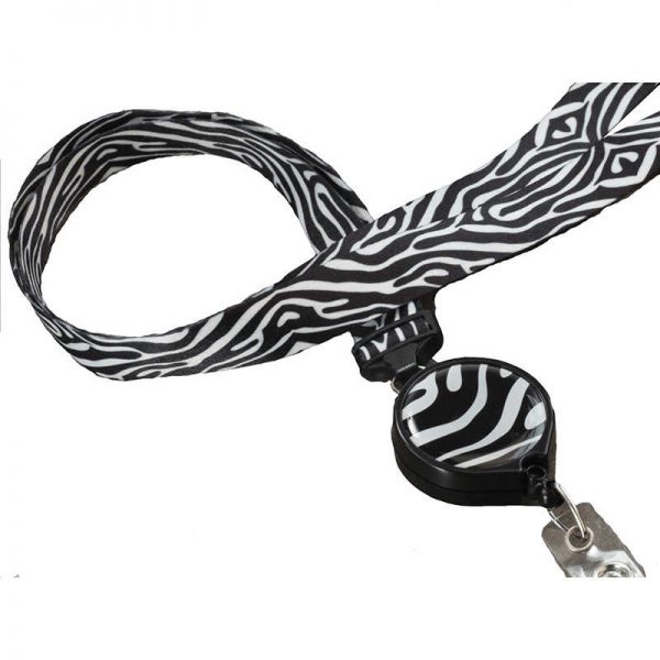 BONITAS INTERNATIONAL LLC RETRACTABLE RIBBON LANYARD ZEBRA BON140016