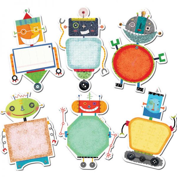 CREATIVE TEACHING PRESS RIVETING ROBOTS 10IN DESIGNER CUT OUTS CTP7043