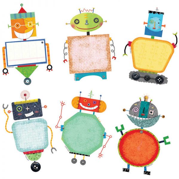 CREATIVE TEACHING PRESS RIVETING ROBOTS 6IN DESIGNER CUT OUTS CTP1799