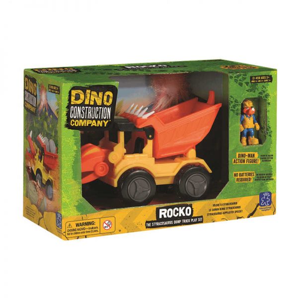 EDUCATIONAL INSIGHTS ROCKO STYRACOSAURUS DUMP TRUCK DINO CONTRUCTION COMPANY PLAY SETS EI-4158