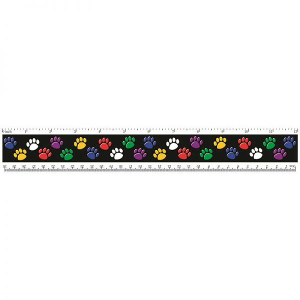 TEACHER CREATED RESOURCES RULERS COLORFUL PAW PRINTS TCR5229