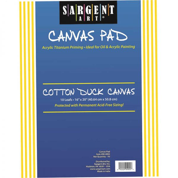 SARGENT ART INC. SARGENT ART CANVAS PAD 16X20 10SHTS PER PAD SAR904002