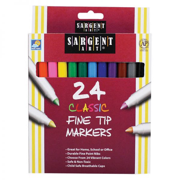 SARGENT ART INC. SARGENT ART CLASSIC MARKERS FINE TIP 24 COLORS SAR221524