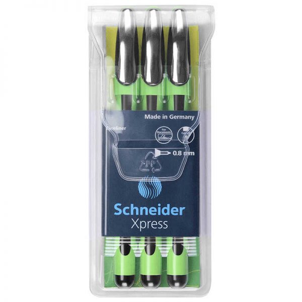 STRIDE, INC. SCHNEIDER XPRESS FINELINER BLK 3PK PENS STW190094