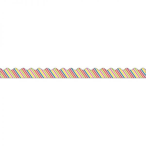 CARSON DELLOSA SCHOOL POP RAINBOW STRIPE SCALLOPED BORDER CD-108258