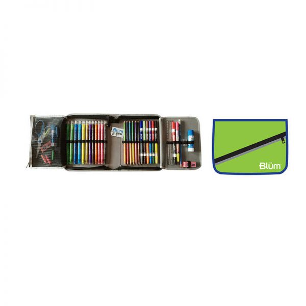 BLUMBERG COMPANY SCHOOL SUPPLY KIT GRADE 2-4 LIME CASE/ COBALT TRIM BMB26011027
