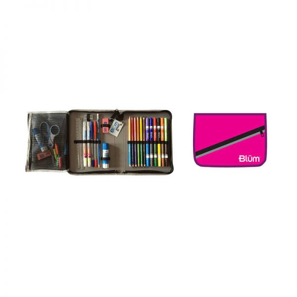 BLUMBERG COMPANY SCHOOL SUPPLY KIT GRADE 5-8 HOT PINK CASE/PURPLE TRIM BMB26011041