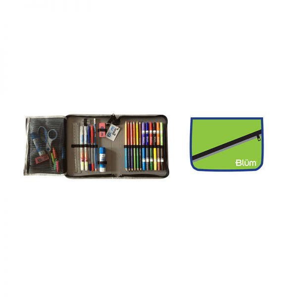 BLUMBERG COMPANY SCHOOL SUPPLY KIT GRADE 5-8 LIME CASE/ COBALT TRIM BMB26011065